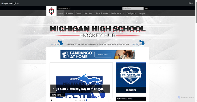 Security scan screenshot of https://www.mihshockeyhub.com/