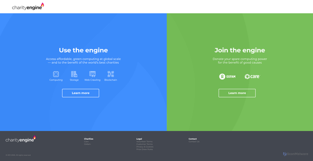Security scan screenshot of https://work.charityengine.com