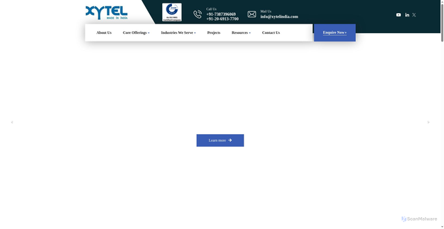 Security scan screenshot of https://xytelindia.com/