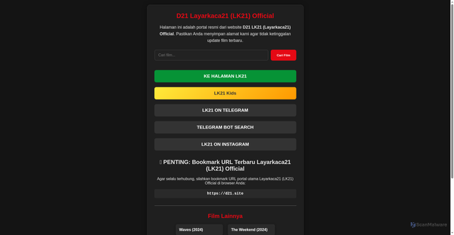 Security scan screenshot of https://d21.media