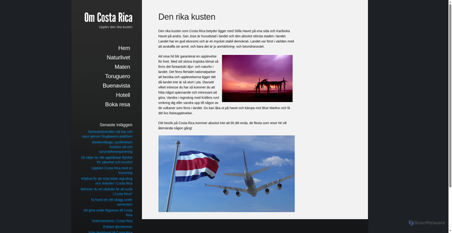 Security scan screenshot of https://omcostarica.se