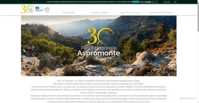 Security scan screenshot of https://www.parconazionaleaspromonte.it/