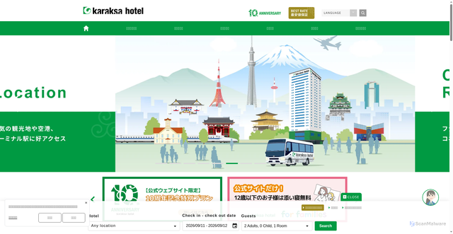 Security scan screenshot of https://karaksahotels.com