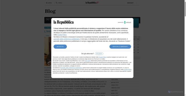 Security scan screenshot of https://pecile-udine.blogautore.repubblica.it