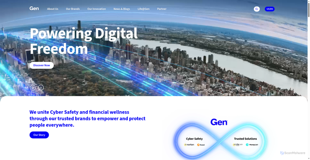Security scan screenshot of https://www-uat-west.gendigital.com