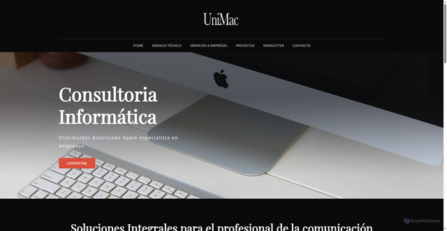 Security scan screenshot of https://unimac.es