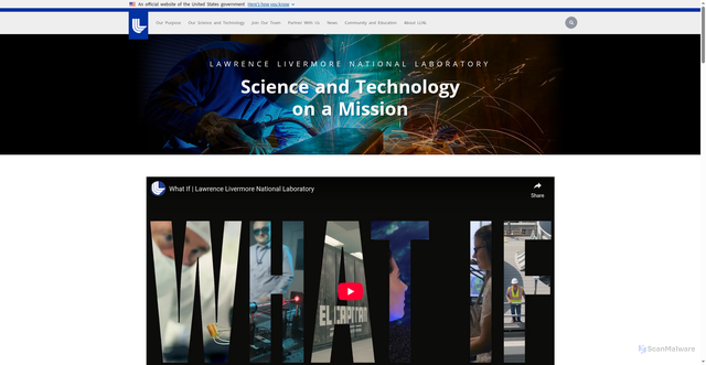 Security scan screenshot of https://www.llnl.gov/