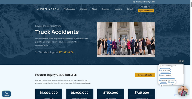 Security scan screenshot of https://montagnalaw.com/practice-areas/truck-accidents/