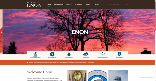 Security scan screenshot of https://enon-oh.gov/