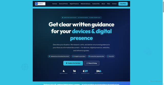 Security scan screenshot of http://workvera.uk/