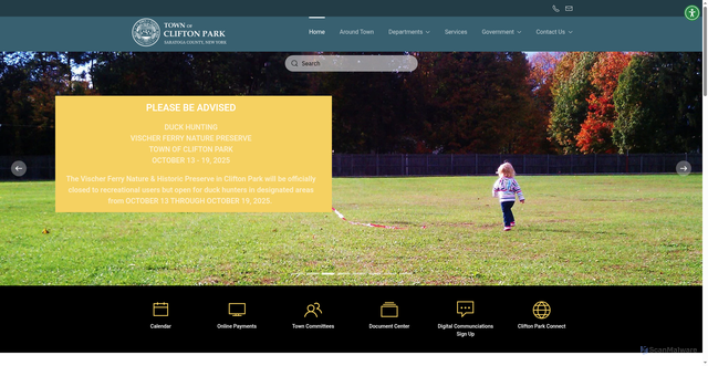 Security scan screenshot of https://cliftonparkny.gov/