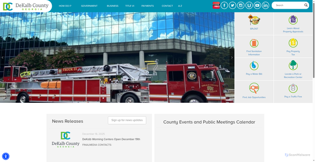 Security scan screenshot of https://www.dekalbcountyga.gov/