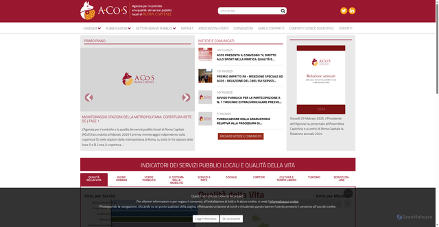 Security scan screenshot of https://www.agenzia.roma.it