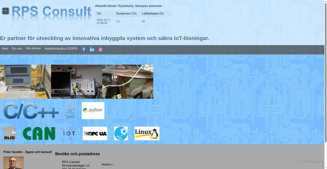 Security scan screenshot of https://rpsconsult.se