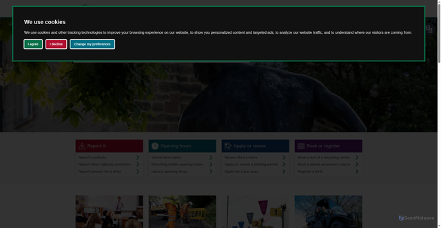 Security scan screenshot of https://www.warwickshire.gov.uk/