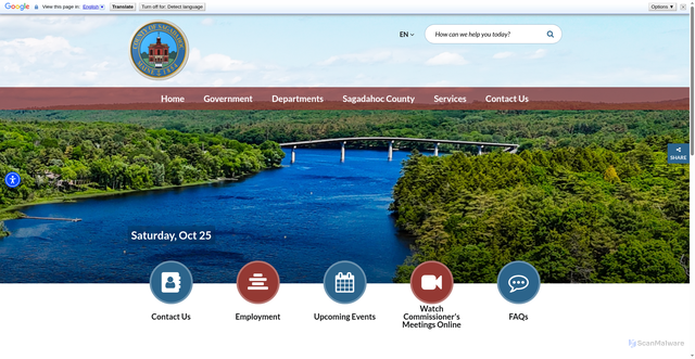 Security scan screenshot of https://sagadahoccountyme.gov/