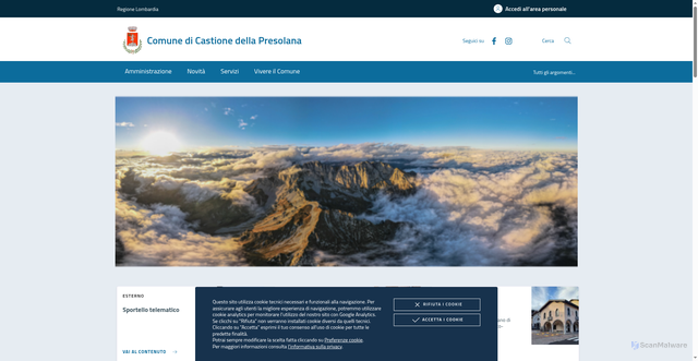 Security scan screenshot of https://www.comune.castione.bg.it