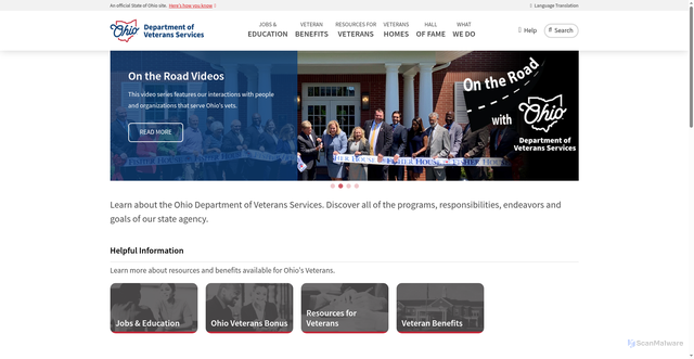 Security scan screenshot of https://dvs.ohio.gov/