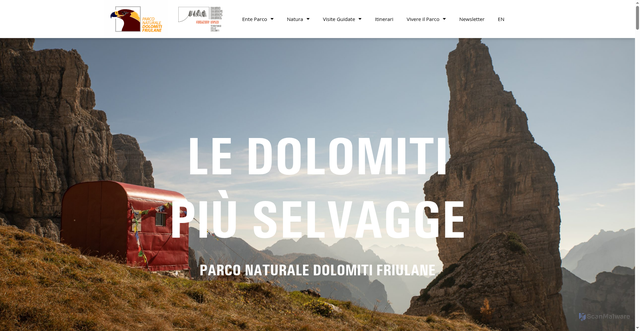 Security scan screenshot of https://www.parcodolomitifriulane.it
