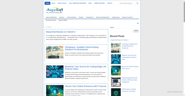 Security scan screenshot of augesoft.com