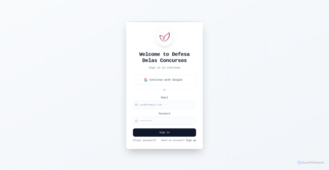 Security scan screenshot of https://defesadelasconcursos.com/