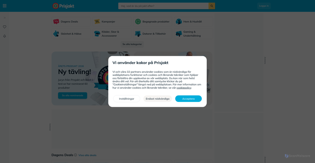 Security scan screenshot of https://www.prisjakt.nu