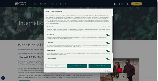 Security scan screenshot of https://www.internetsociety.org/iot/