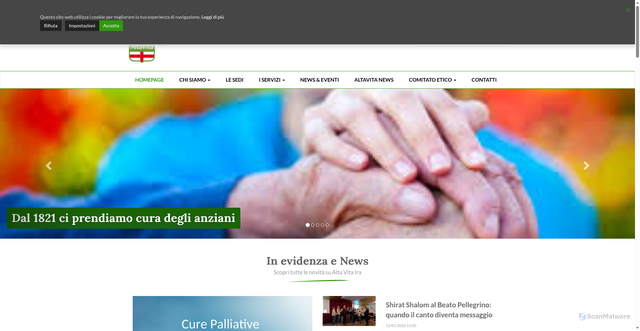 Security scan screenshot of https://www.altavita.org/