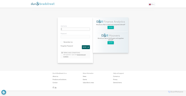 Security scan screenshot of https://accounts.bisnode.si