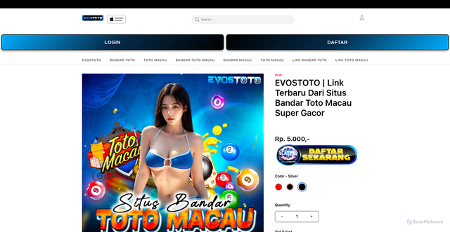 Security scan screenshot of https://evostoto.us.com