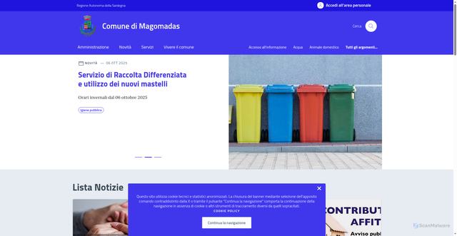 Security scan screenshot of https://comune.magomadas.or.it/