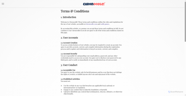 Security scan screenshot of https://chronoodle-develop.pages.dev/terms/