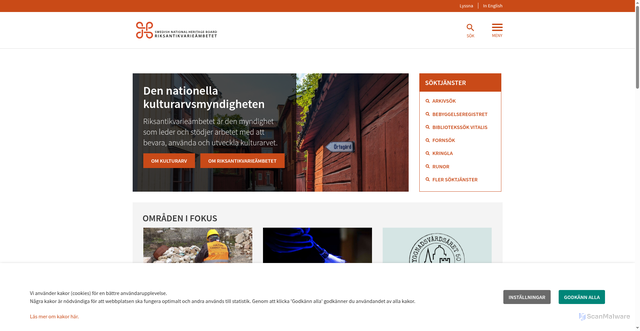 Security scan screenshot of https://www.raa.se/