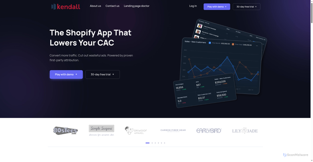 Security scan screenshot of https://kendall.ai