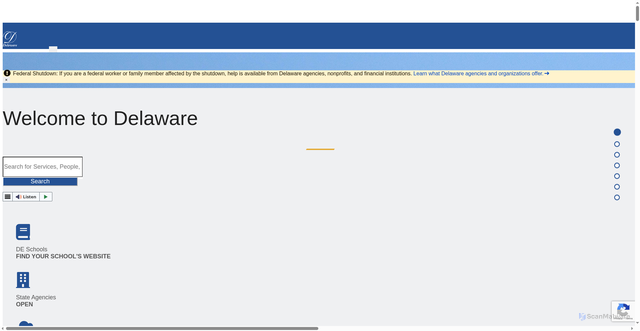 Security scan screenshot of https://delaware.gov/