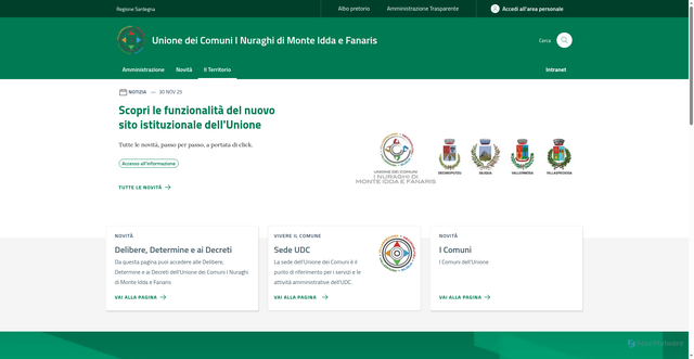 Security scan screenshot of https://www.unionenuraghimonteiddafanaris.eu/