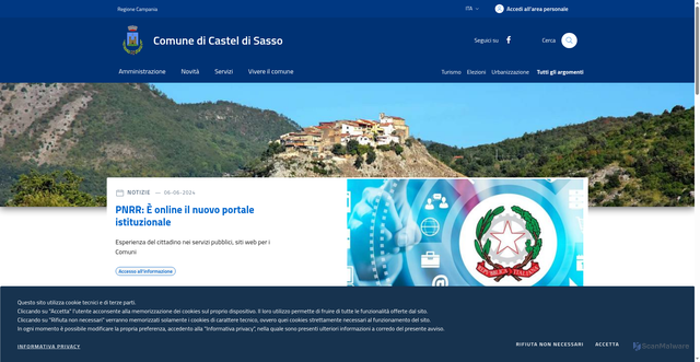 Security scan screenshot of https://www.comune.casteldisasso.ce.it/