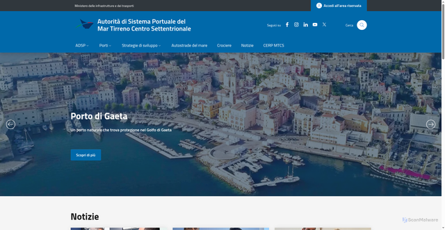 Security scan screenshot of https://www.portidiroma.it/