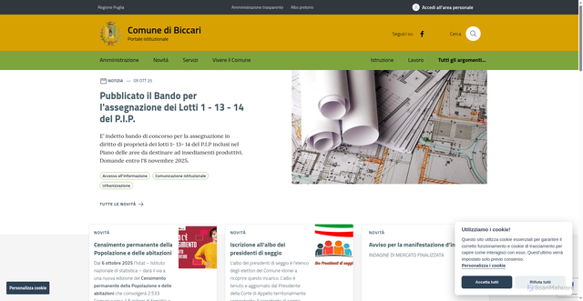 Security scan screenshot of https://www.comune.biccari.fg.it/