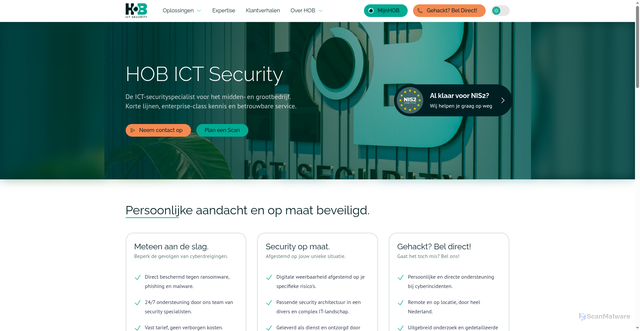 Security scan screenshot of https://hob-it.nl