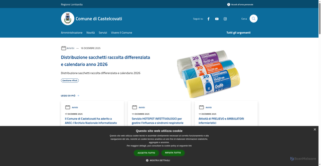 Security scan screenshot of https://www.comune.castelcovati.bs.it/it