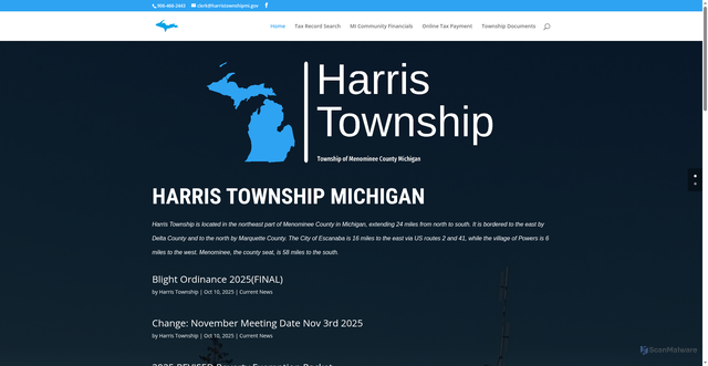 Security scan screenshot of https://harristownshipmi.gov/