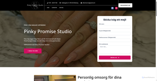 Security scan screenshot of https://naglargoteborg.se