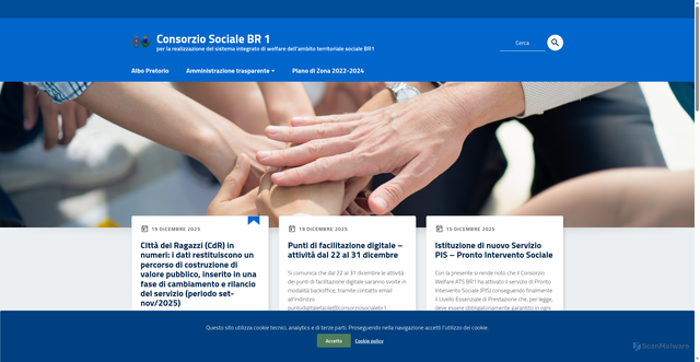 Security scan screenshot of https://www.consorziosocialebr1.it/