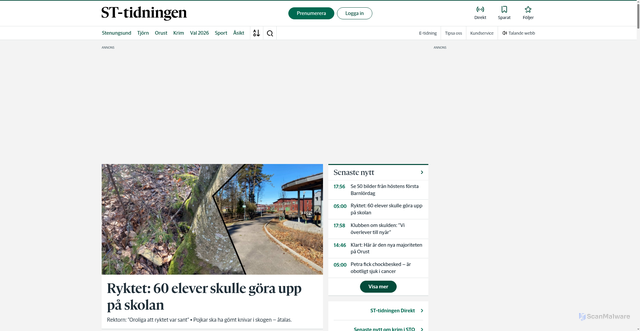 Security scan screenshot of https://sttidningen.se