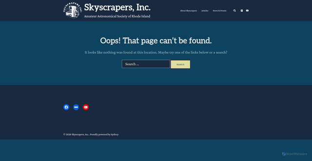 Security scan screenshot of theskyscrapers.org
