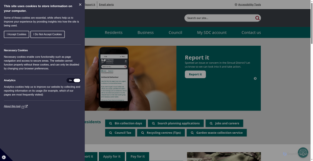Security scan screenshot of https://www.stroud.gov.uk/