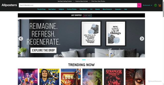 Security scan screenshot of https://allposters.com