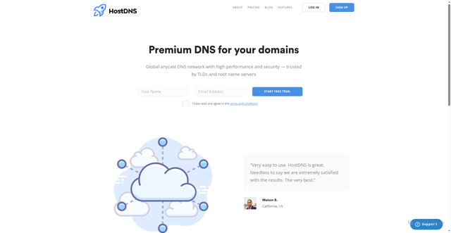 Security scan screenshot of https://hostdns.com/