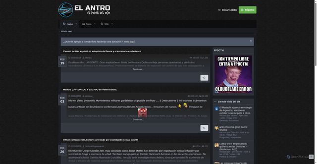 Security scan screenshot of https://antronio.cl